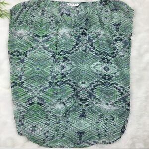 CAbi‎ Sheer SnakeSkin Print XS Darby Airy Blouse